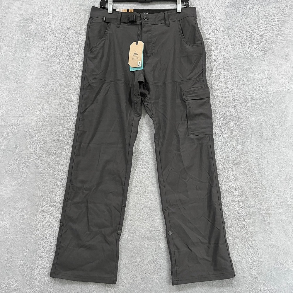 Prana Stretch Zion Pants Relaxed Fit Straight Leg Dark Iron Men 31x30 Gorpcore